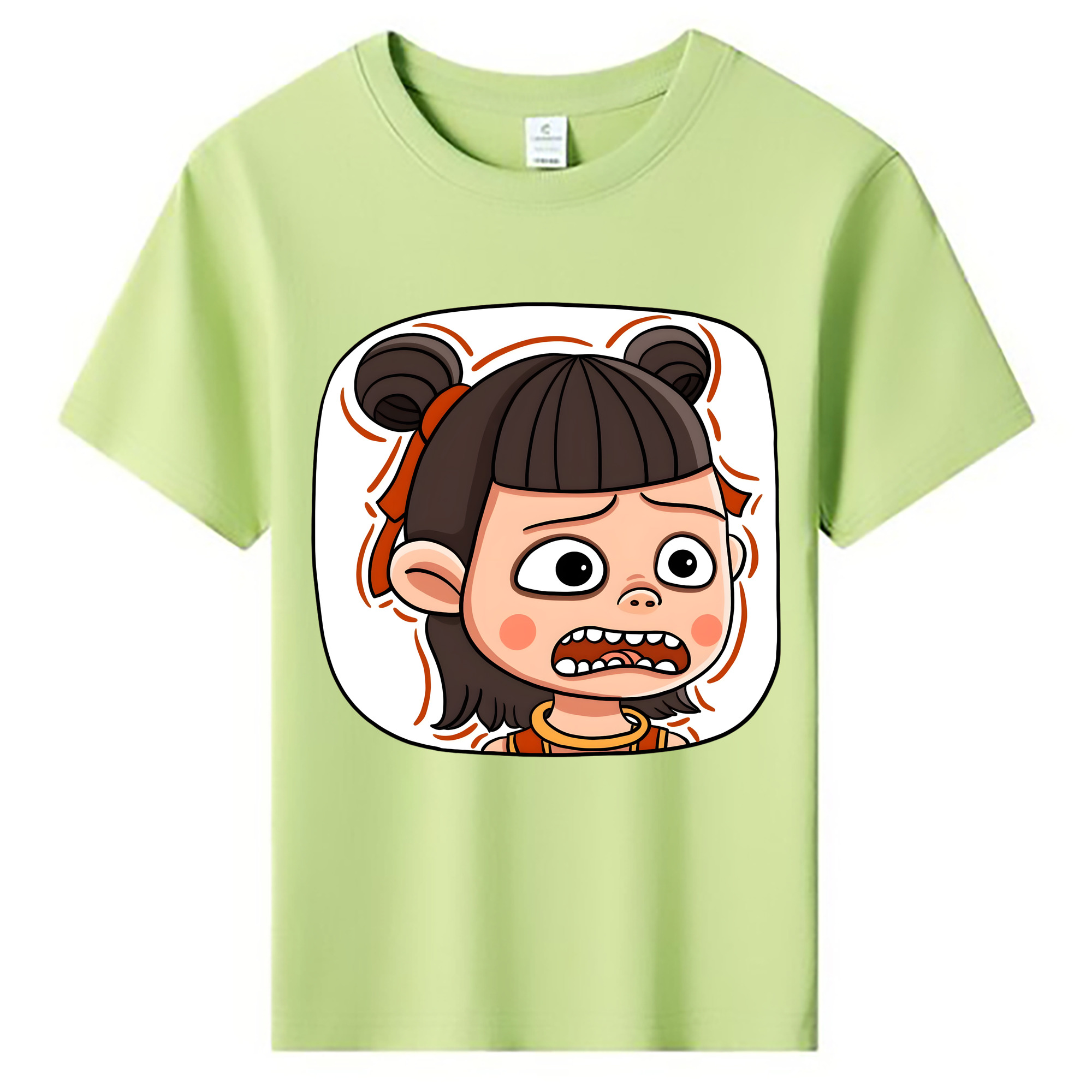 （画像用） Ne Zha 2 ナタ 魔童の大暴れ 綿100％キッズTシャツ（フロントプリント）